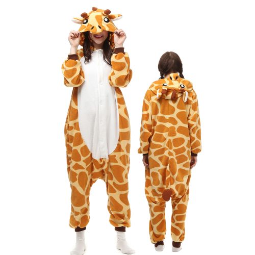 Adult Brown White Giraffe Kigurumi Costume Onesie With Plus Size