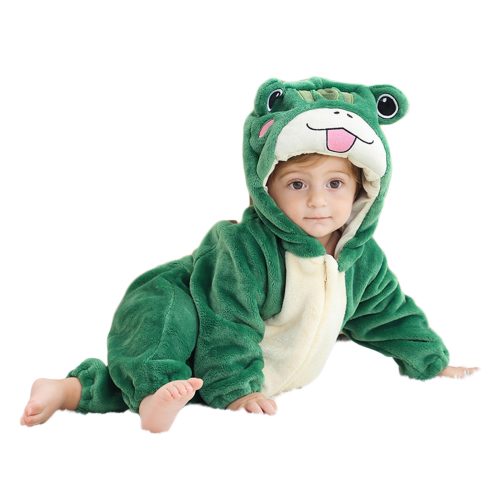 Baby White Green Frog Kigurumi Costume Onesie With Plus Size